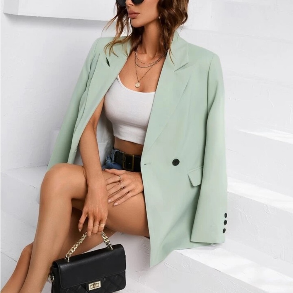 Bacio Mint Green Blazer – Pastel Workwear & Spring Layering Jacket - Picture 5 of 13